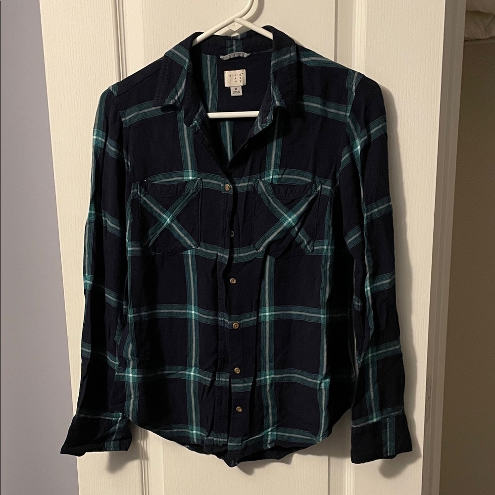 Plaid Button-Up Shirt